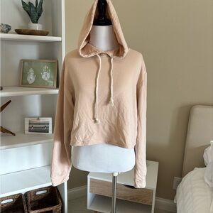 H&M: Women's Cream Hoodie Cropped Top